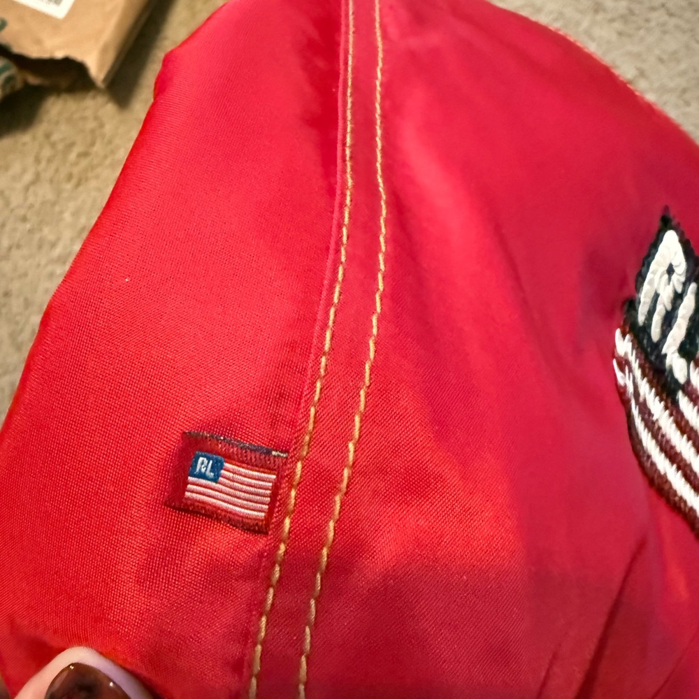 Vintage Ralph Lauren Purse Red Polo Jeans Co Sequin American Flag - Picture 9 of 13